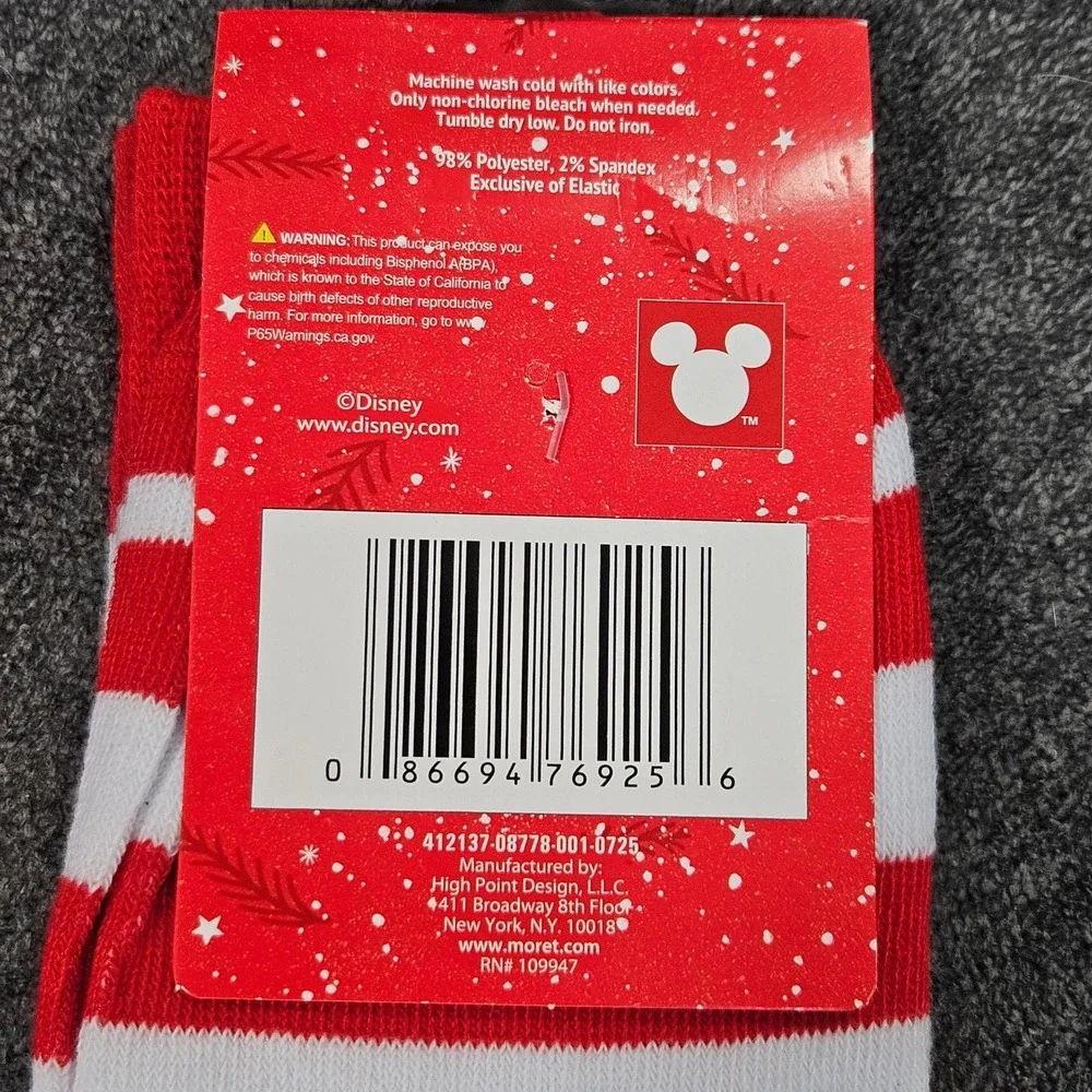 NEW Disney‎ Stitch 100% Naughty Christmas Holiday Socks Size 10-13